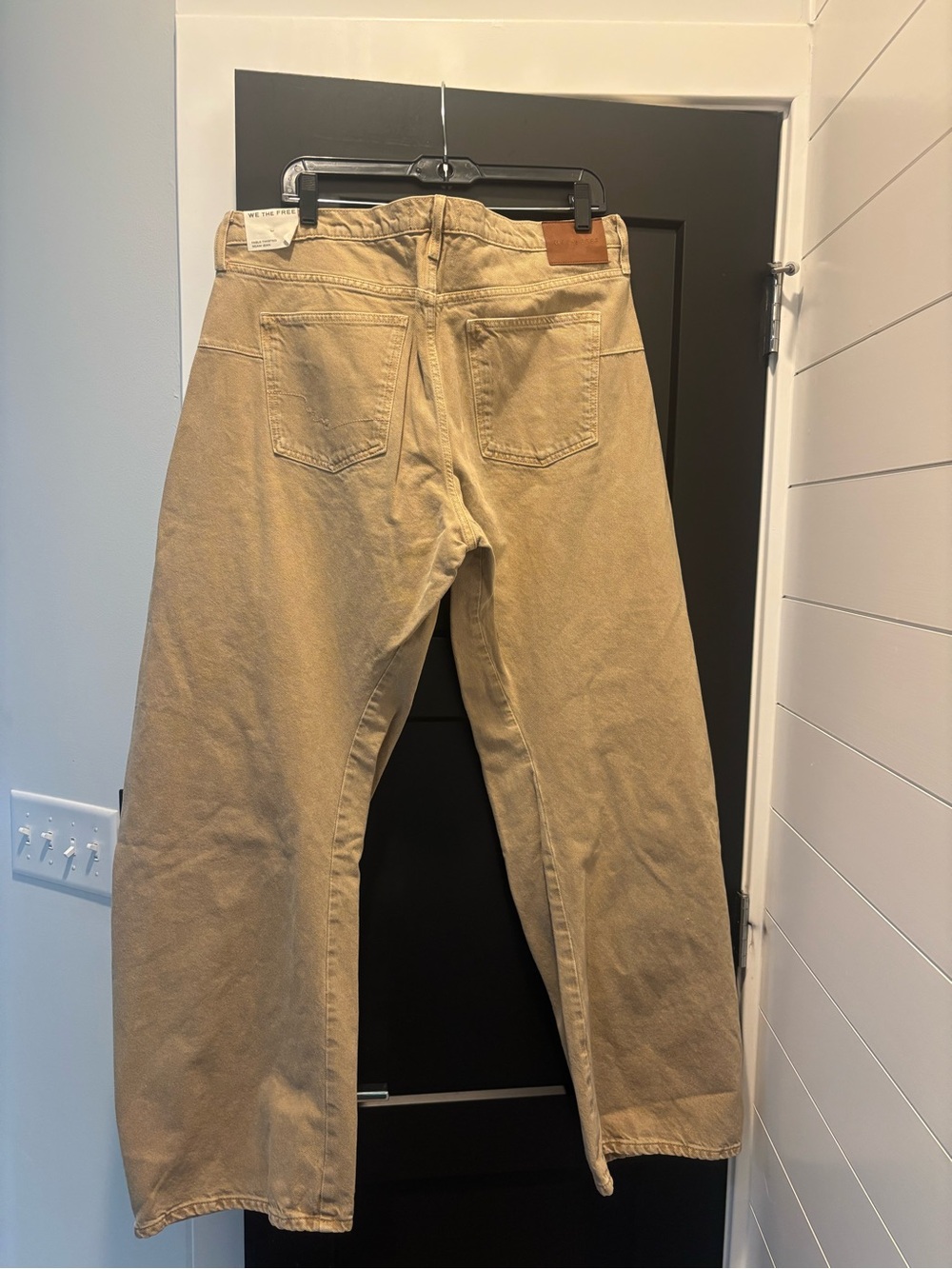 Free People We The Free Fable Low-Rise Twisted Bowed Jeans 32 Oat Latte NWT - Picture 12 of 17